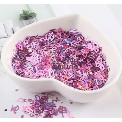 Paiete pentru decor unghii TS32 - Litere Roz Holografic de 4-6mm